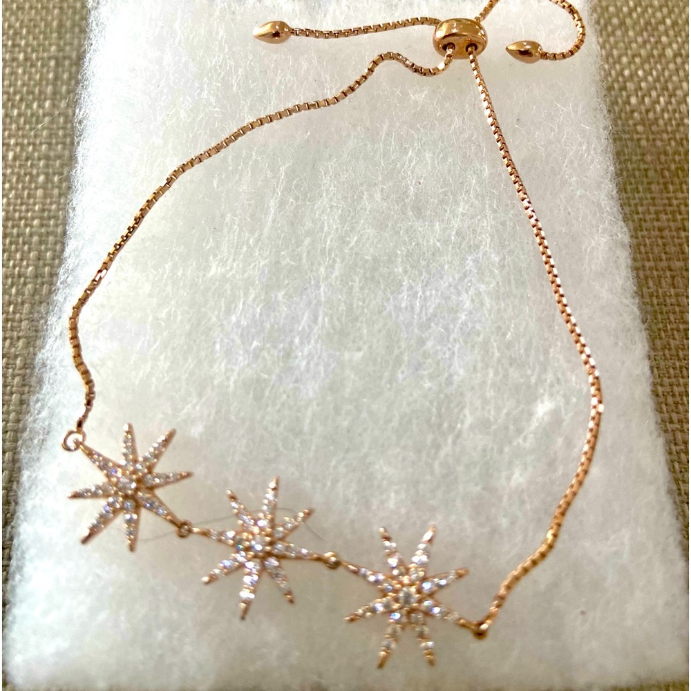 Rose over sterling bracelet